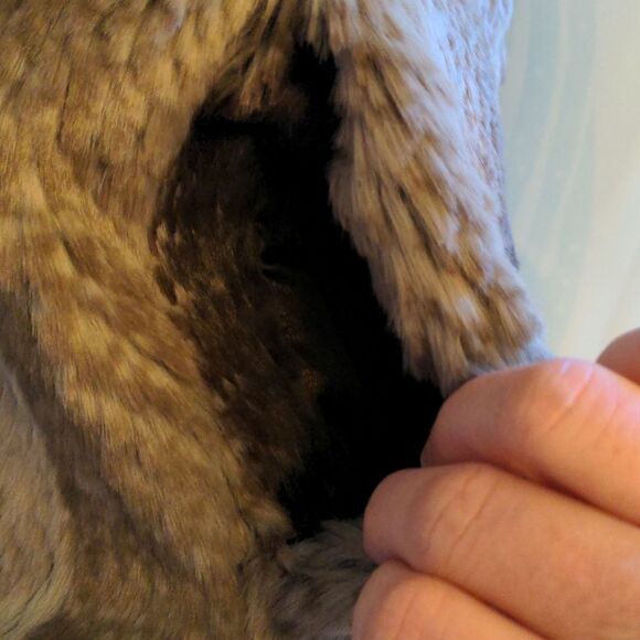 Aqua Taupe Faux Fur Vest w/ Wide Collar Size S - Picture 5 of 11